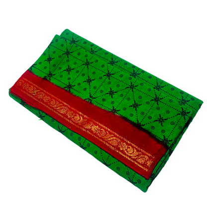 Chettinad Sungudi Cotton Green Printed Saree