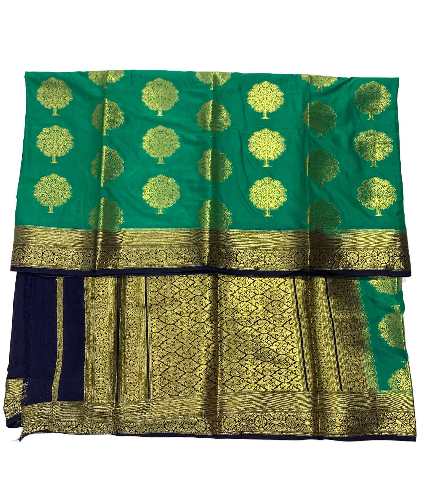 Crepe Saree Green Colour