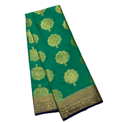 Crepe Saree Green Colour