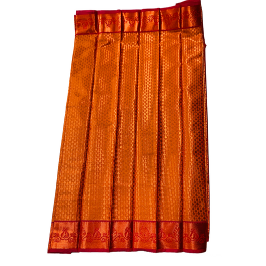 Golden Yellow shade Soft kanchi pattu with Small Mango design