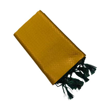 Golden Yellow shade saree with Green Border