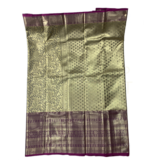 Vegan Silk Saree Golden Yellow Colour