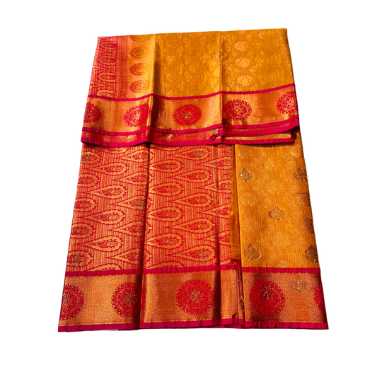 Bridal Vegan Silk Saree Light Honey Colour