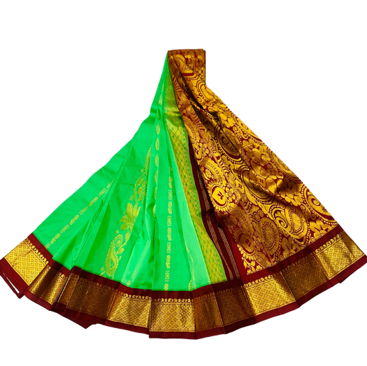 Kanchipuram Silk Saree  Light Green Colour