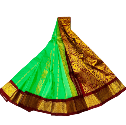 Kanchipuram Silk Saree  Light Green Colour