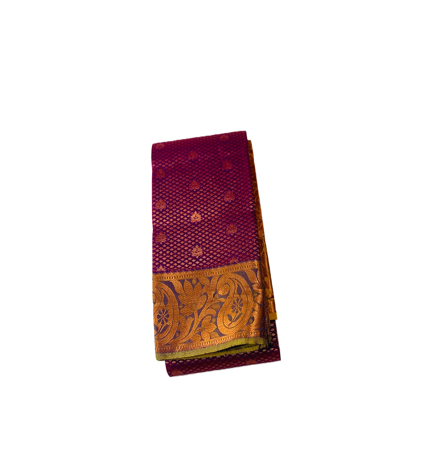 Vegan Silk Saree Purple with Copper with Flower design