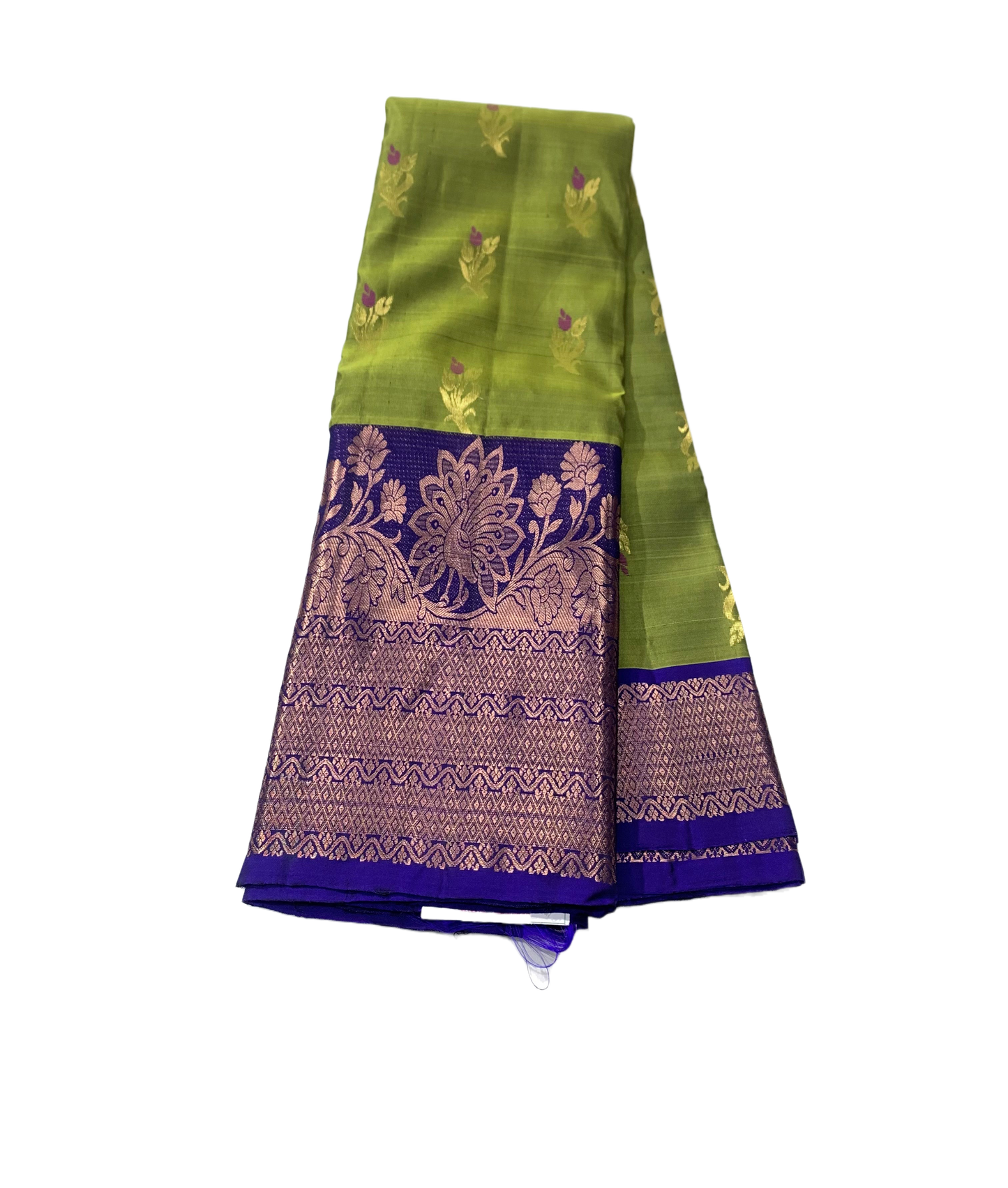 Pure Kanchivaram Silk Saree Green Colour with large Border