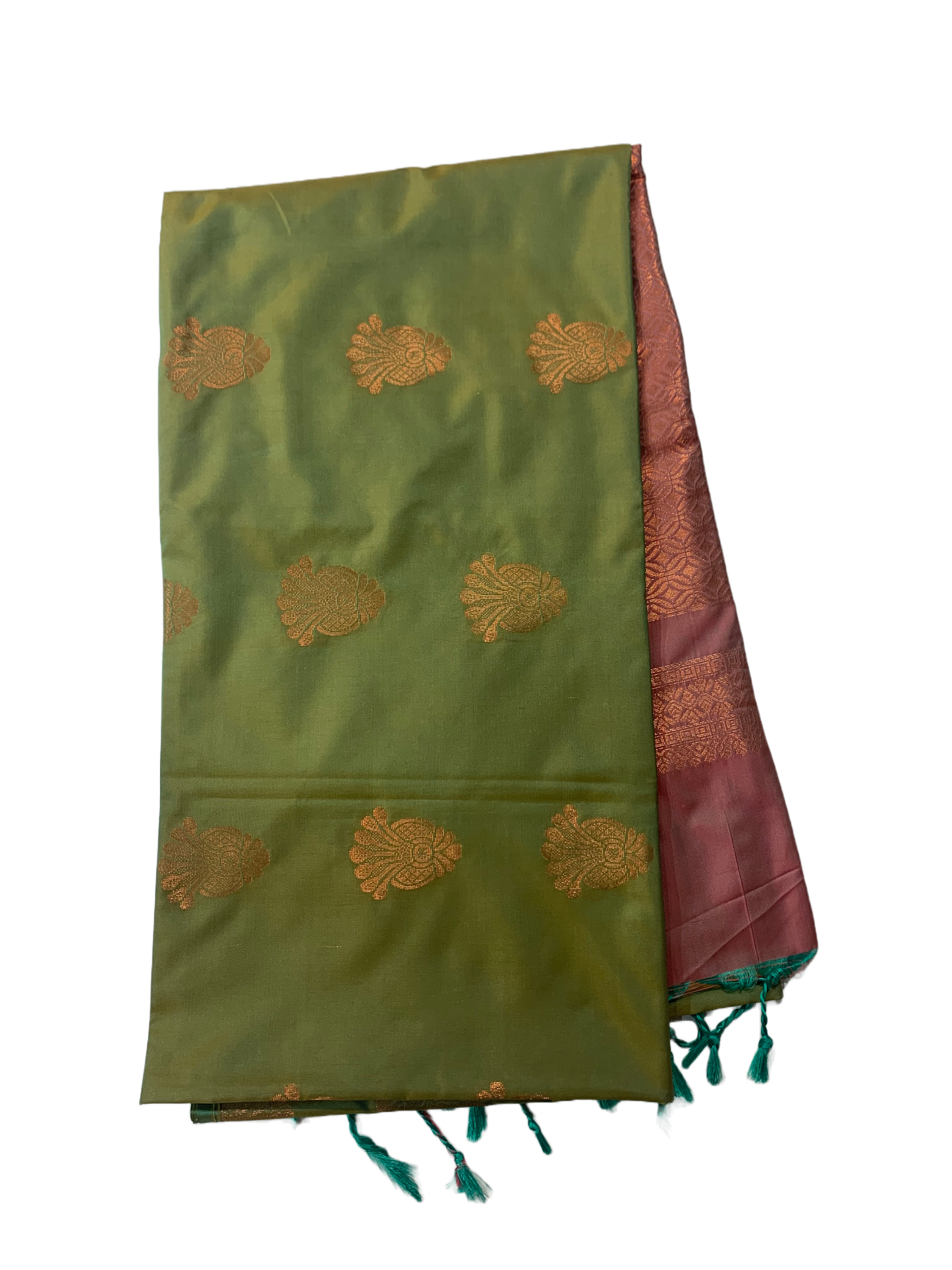 Soft Vegan Silk Saree  Pista Green Colour with Border less