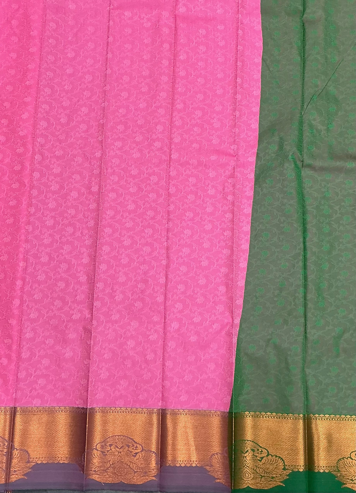 Poly Cotton Saree Baby Pink Colour with Copper Zari Border