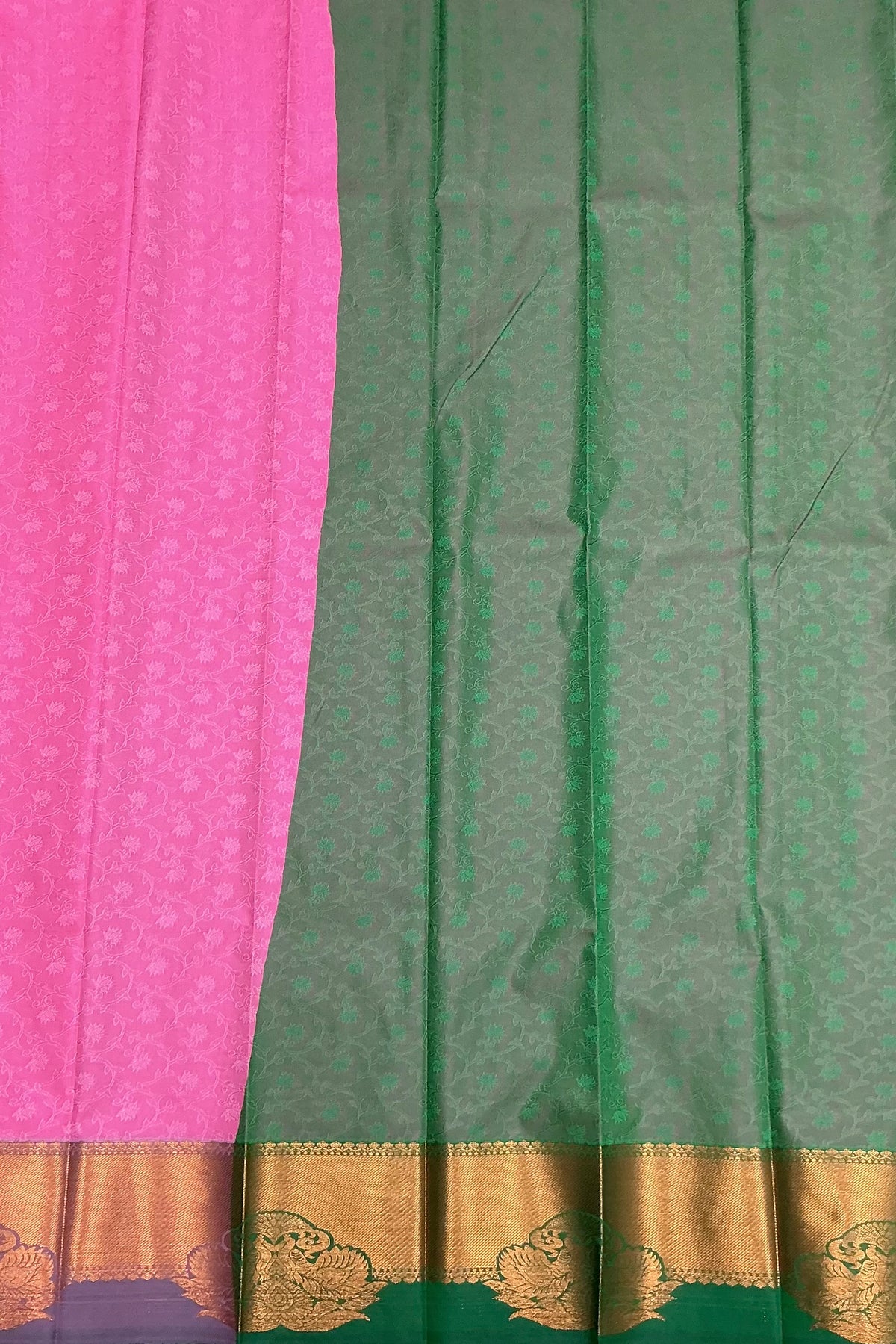 Poly Cotton Saree Baby Pink Colour with Copper Zari Border