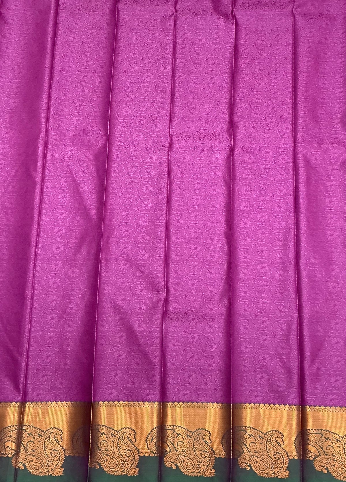 Poly Cotton Saree Magenta Colour with Copper Zari Border
