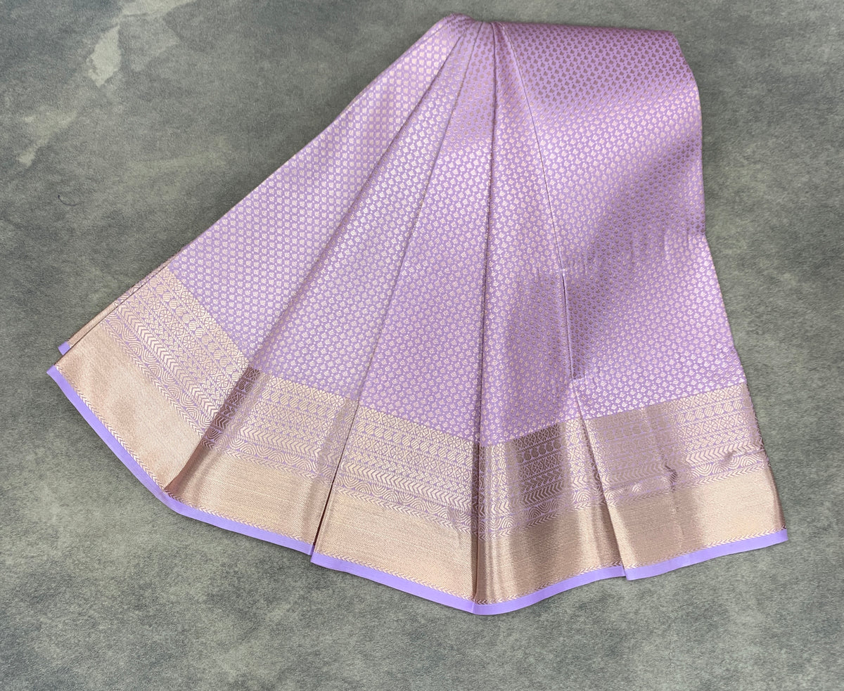 Fancy Tissue Saree Lavender Colour with Self Design Border