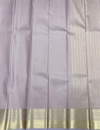 Fancy Tissue Saree Lavender Colour with Self Design Border