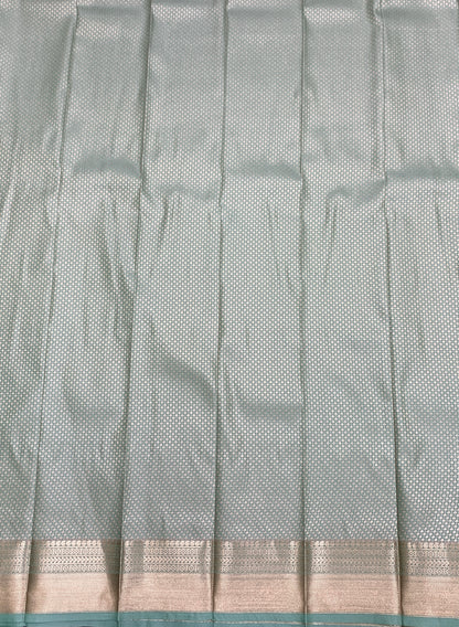 Fancy Tissue Saree Pastel Green Colour with Self Design Border