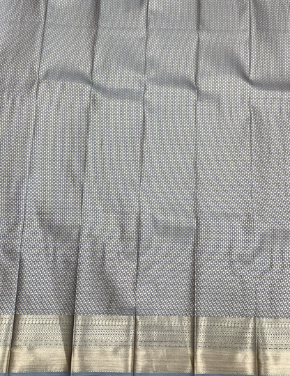 Fancy Tissue Saree Grey Colour with Self Design Border