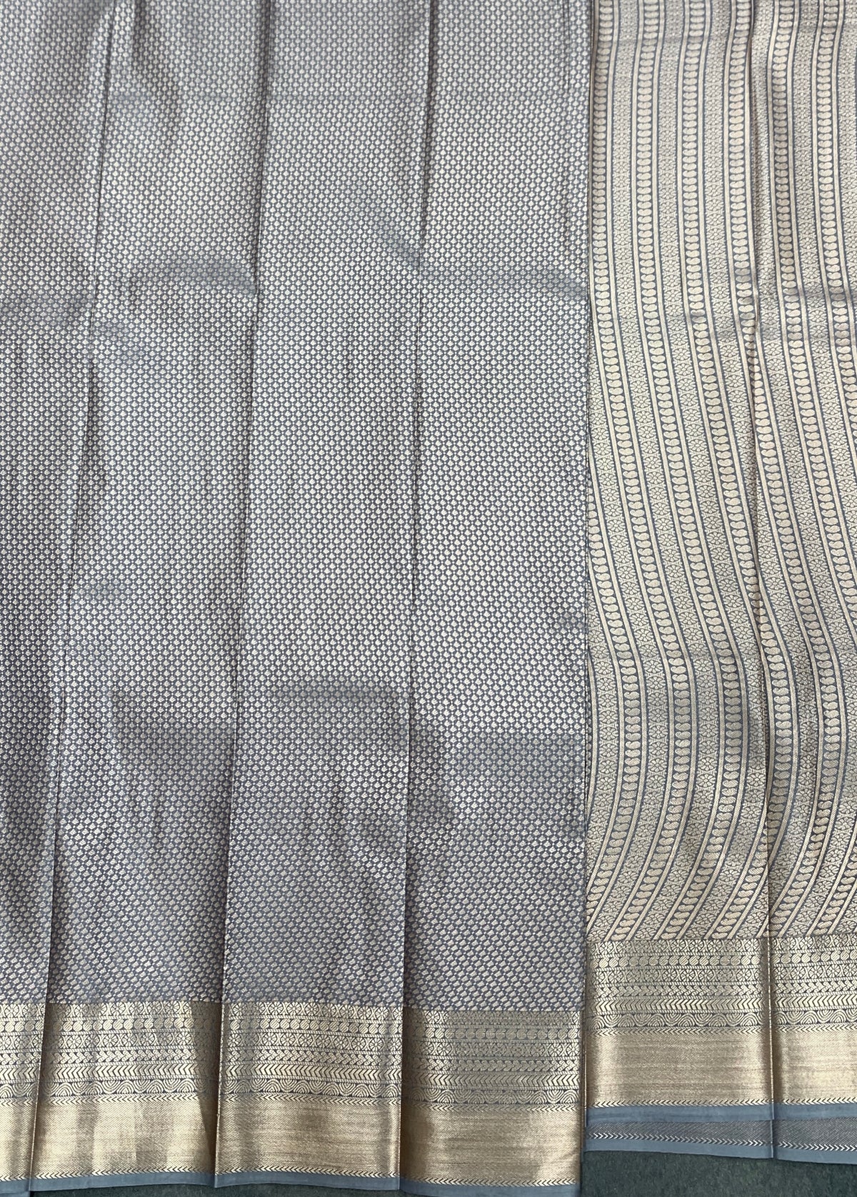 Fancy Tissue Saree Grey Colour with Self Design Border