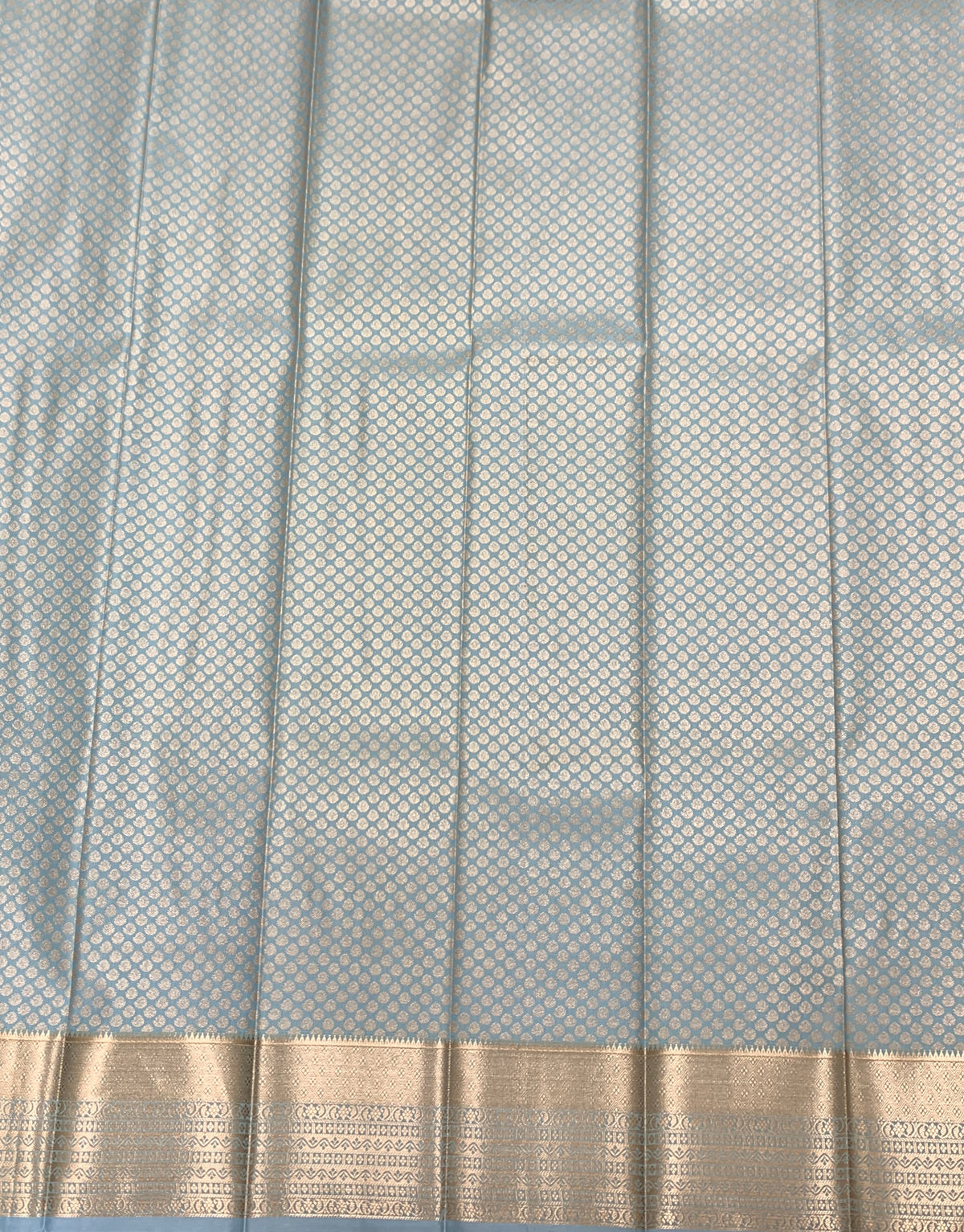 Fancy Tissue Saree Ice Blue Colour with Self Design Border