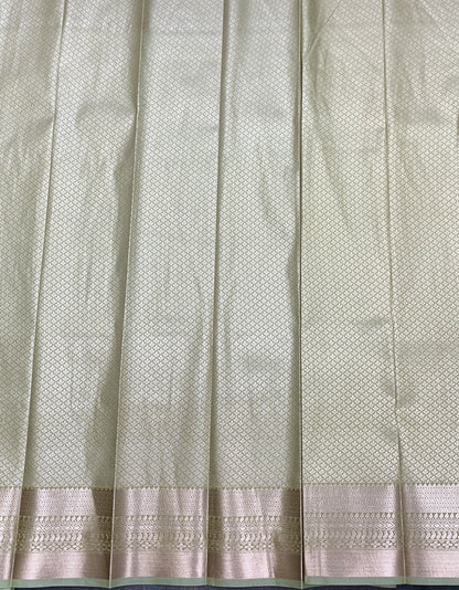 Fancy Tissue Saree Pista Green Colour with Self Design Border