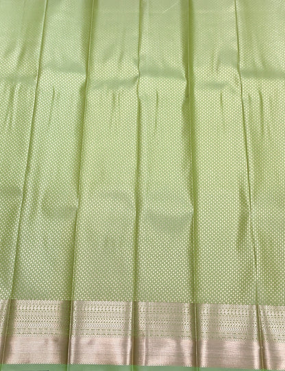 Fancy Tissue Saree Pista Green Colour with Self Design Border