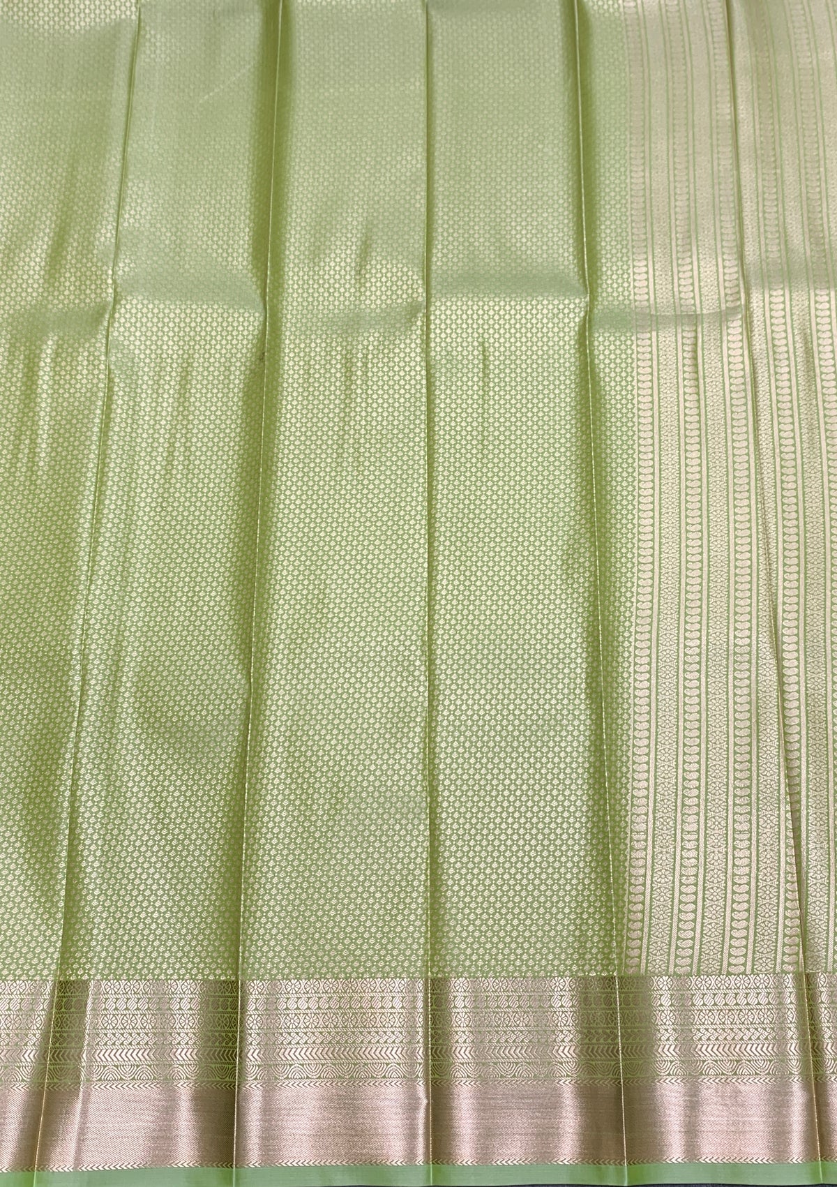 Fancy Tissue Saree Pista Green Colour with Self Design Border