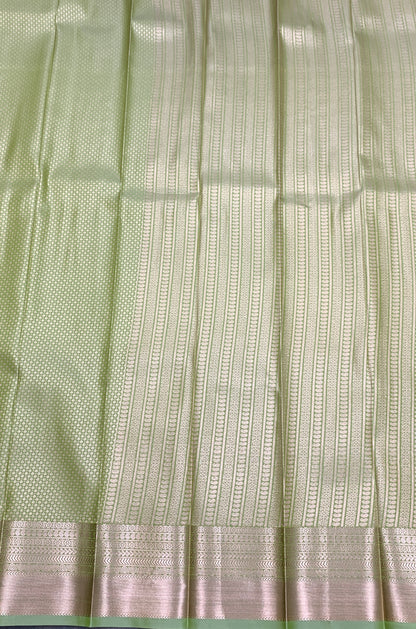 Fancy Tissue Saree Pista Green Colour with Self Design Border