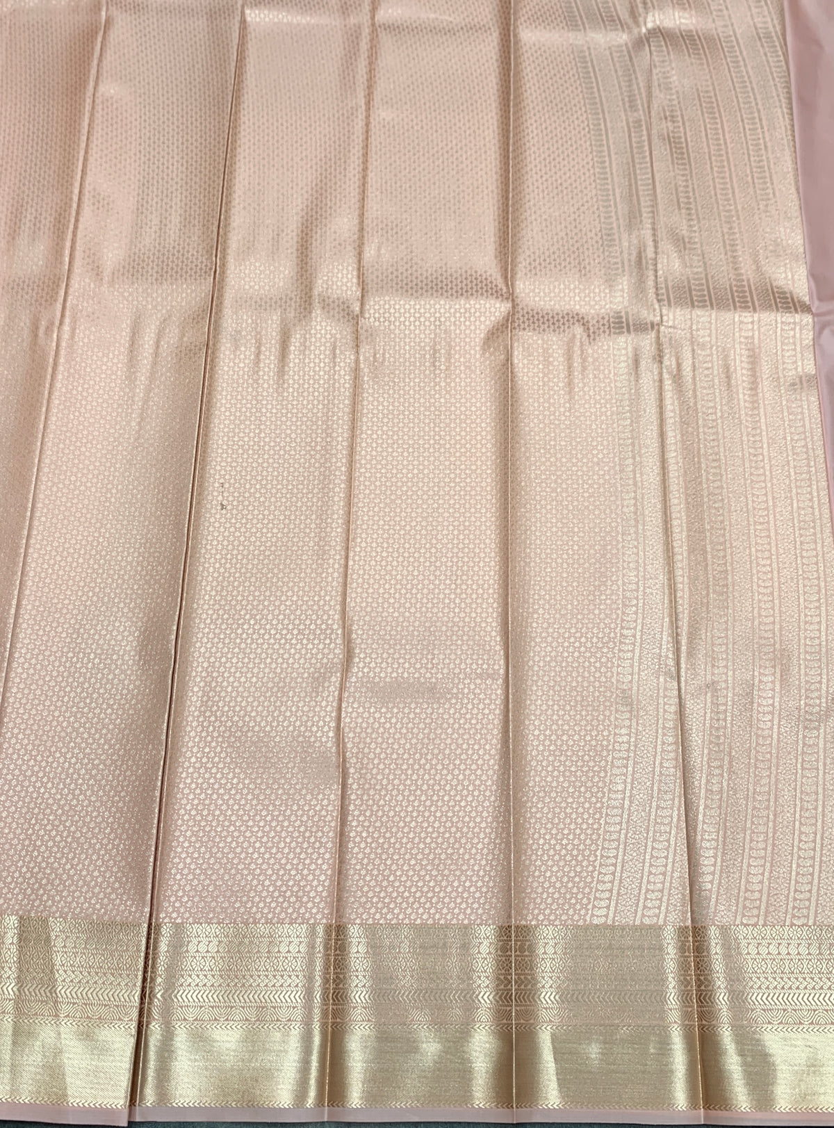 Fancy Tissue Saree Peach Colour with Self Design Border
