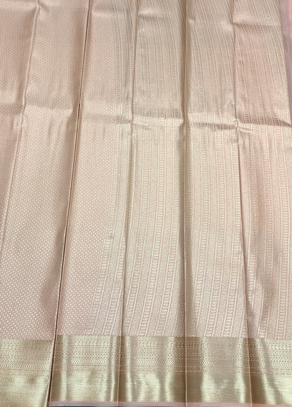 Fancy Tissue Saree Peach Colour with Self Design Border