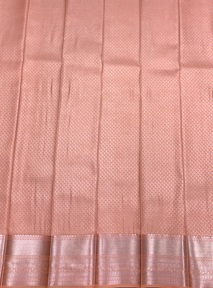 Fancy Tissue Saree Peach Colour with Self Design Border