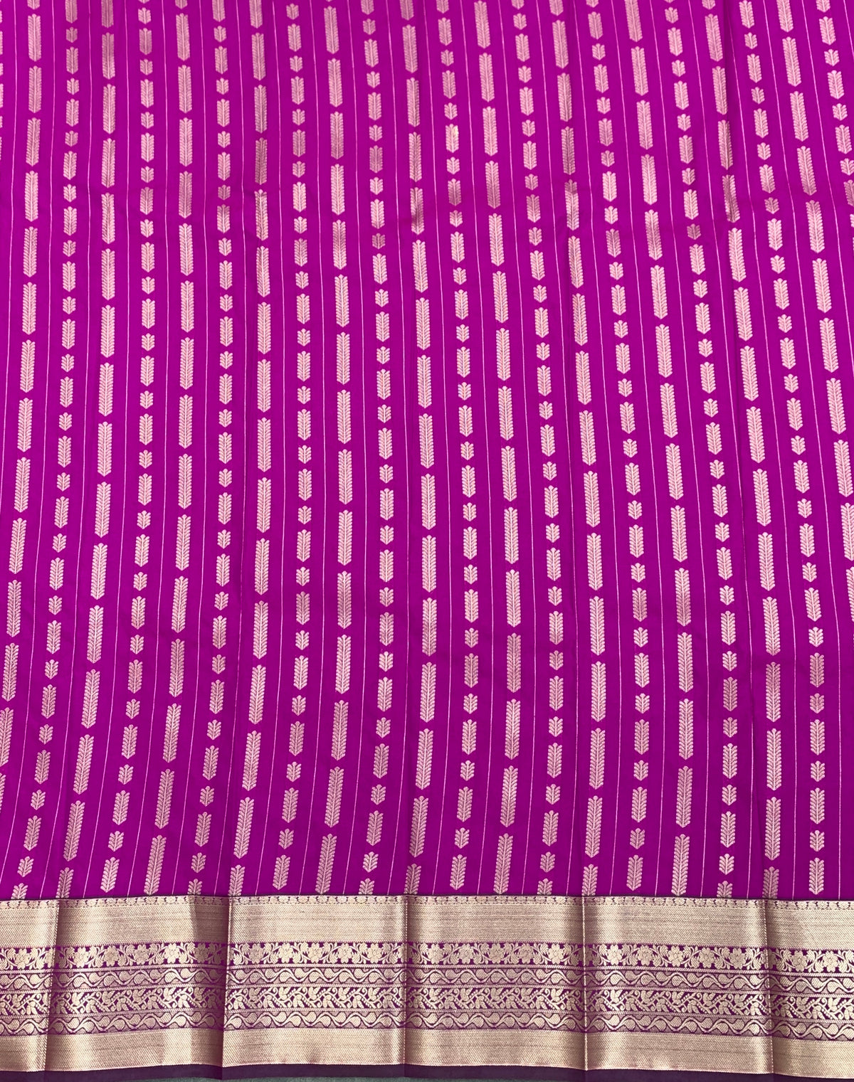 Soft Silk Casual Saree Magenta Colour with Copper Zari Border