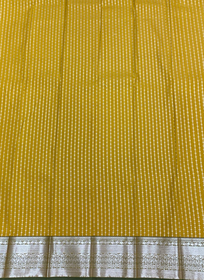 Soft Silk Casual Saree Golden Mustard Colour with Copper Zari Border