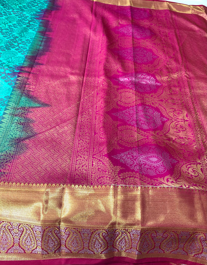 Vegan Silk Saree Rama Green Colour