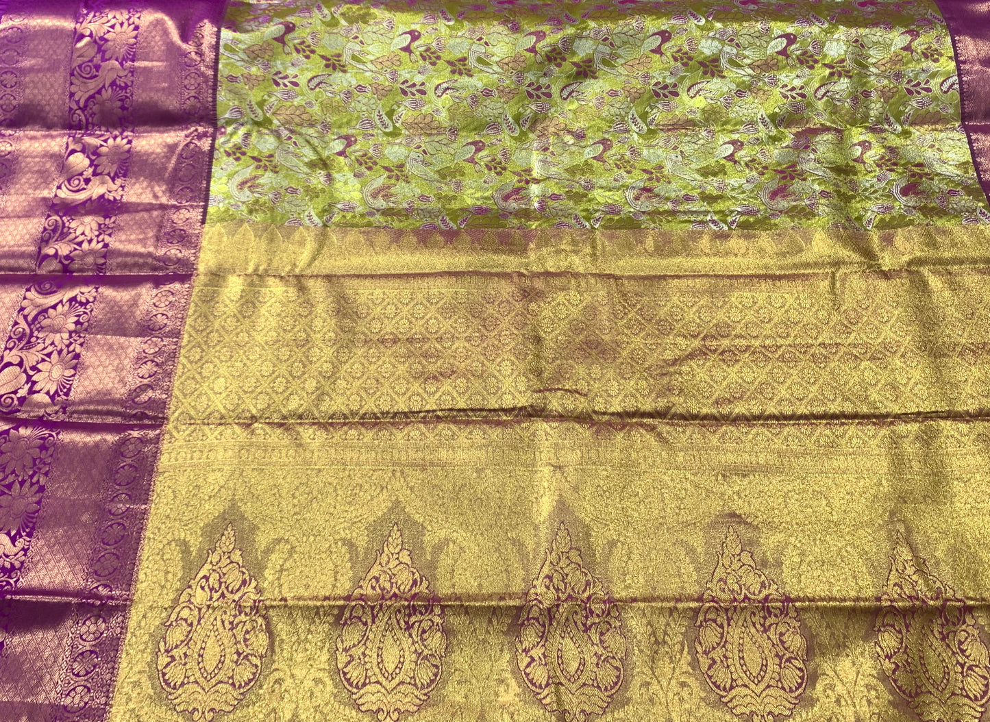 Vegan Silk Saree Elaichi Green Colour