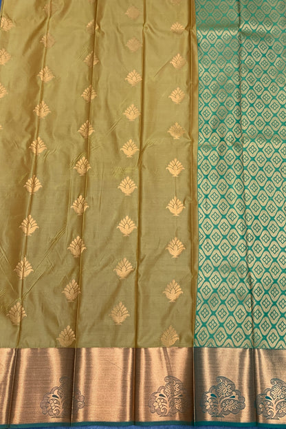 Soft Silk Casual Saree Golden Mustard Colour with Copper Zari Border