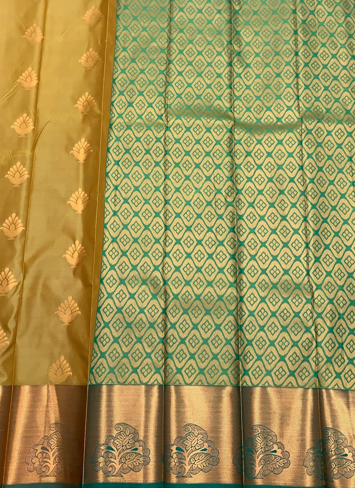 Soft Silk Casual Saree Golden Mustard Colour with Copper Zari Border