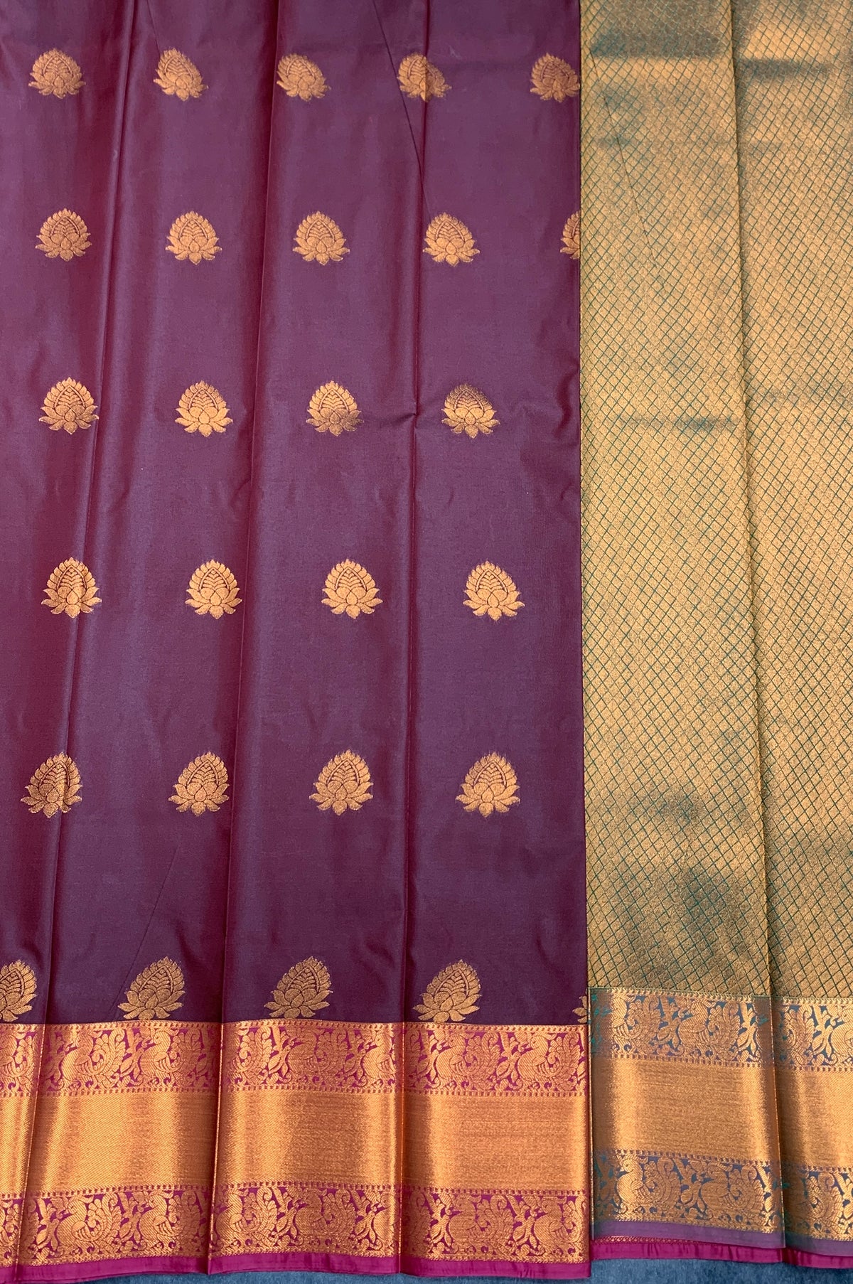 Soft Silk Casual Saree Brown Colour with Copper Zari Border