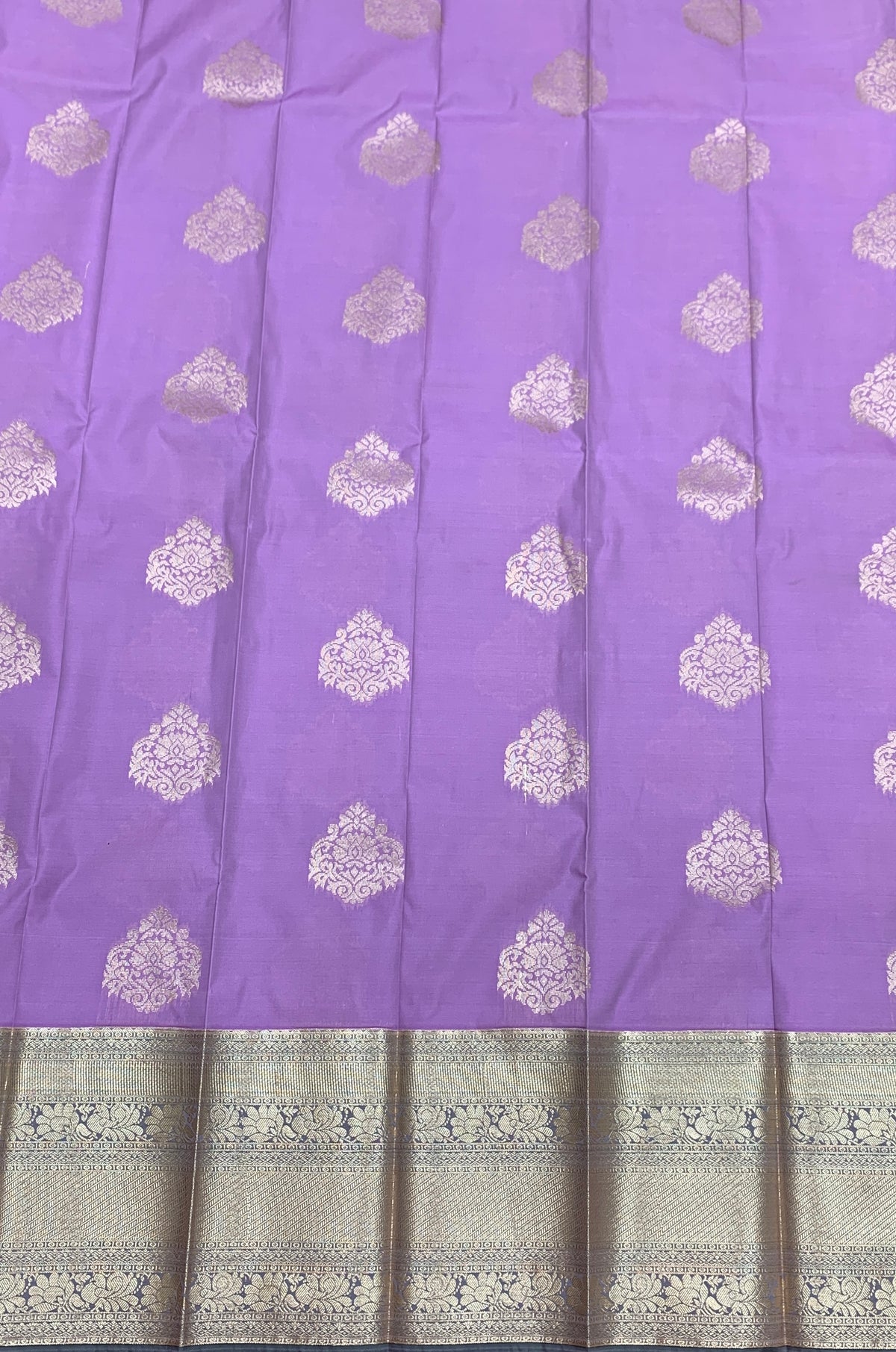 Soft Silk Casual Saree Lavender Colour with Copper Zari Border