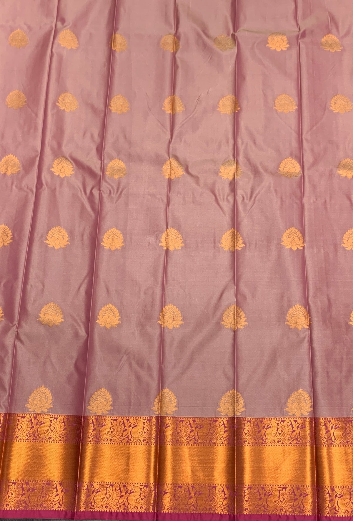 Soft Silk Casual Saree Onion Pink Colour with Copper Zari Border