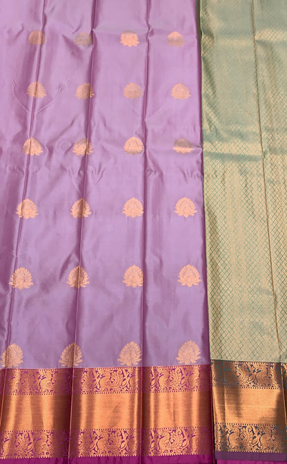Soft Silk Casual Saree Onion Pink Colour with Copper Zari Border
