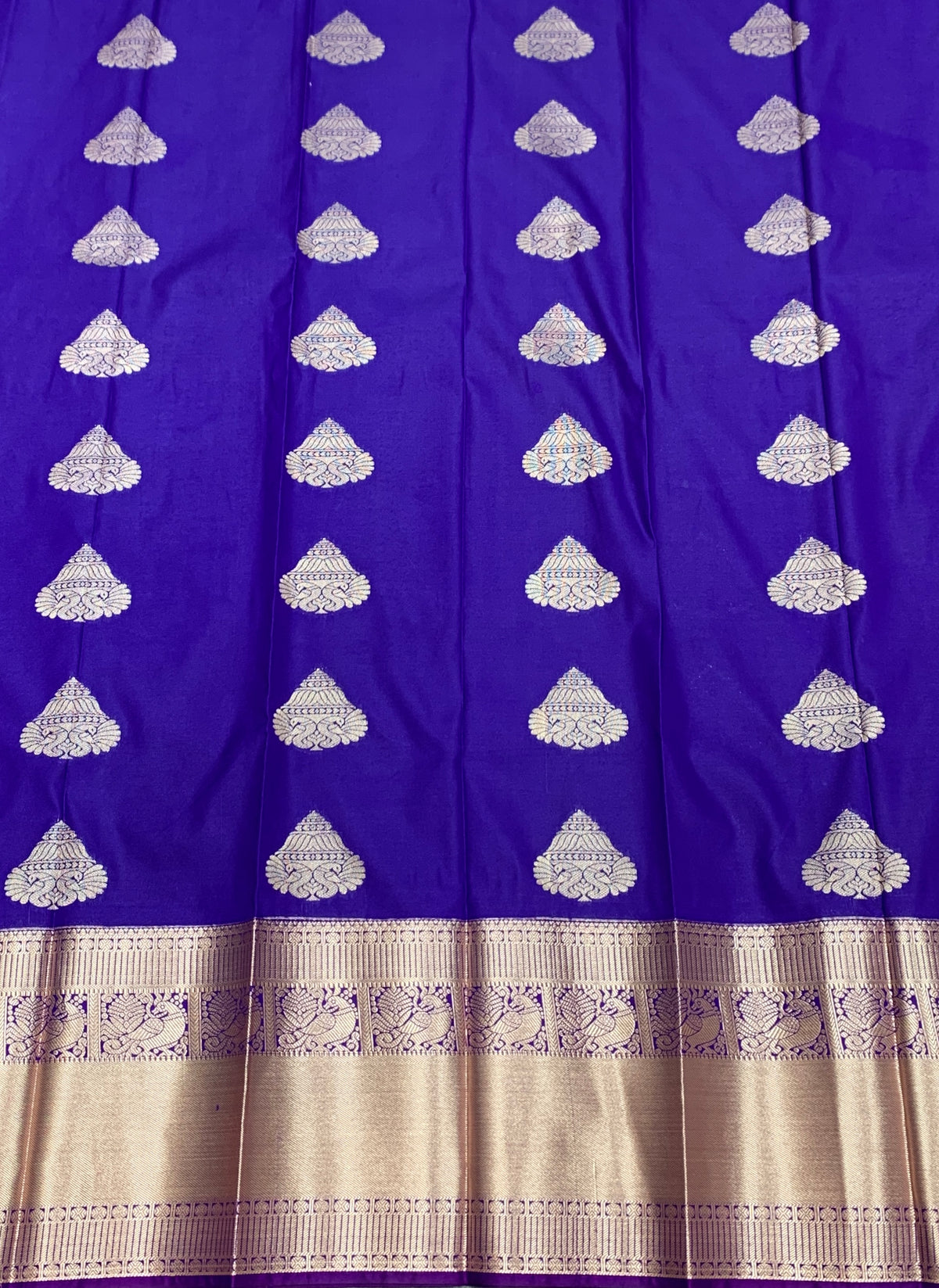 Soft Silk Casual Saree Violet Colour with Golden Zari Border