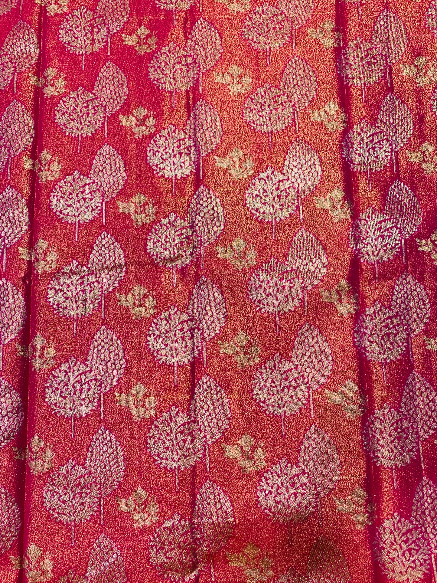 Vegan Silk Saree Pink shade with Sliver Border