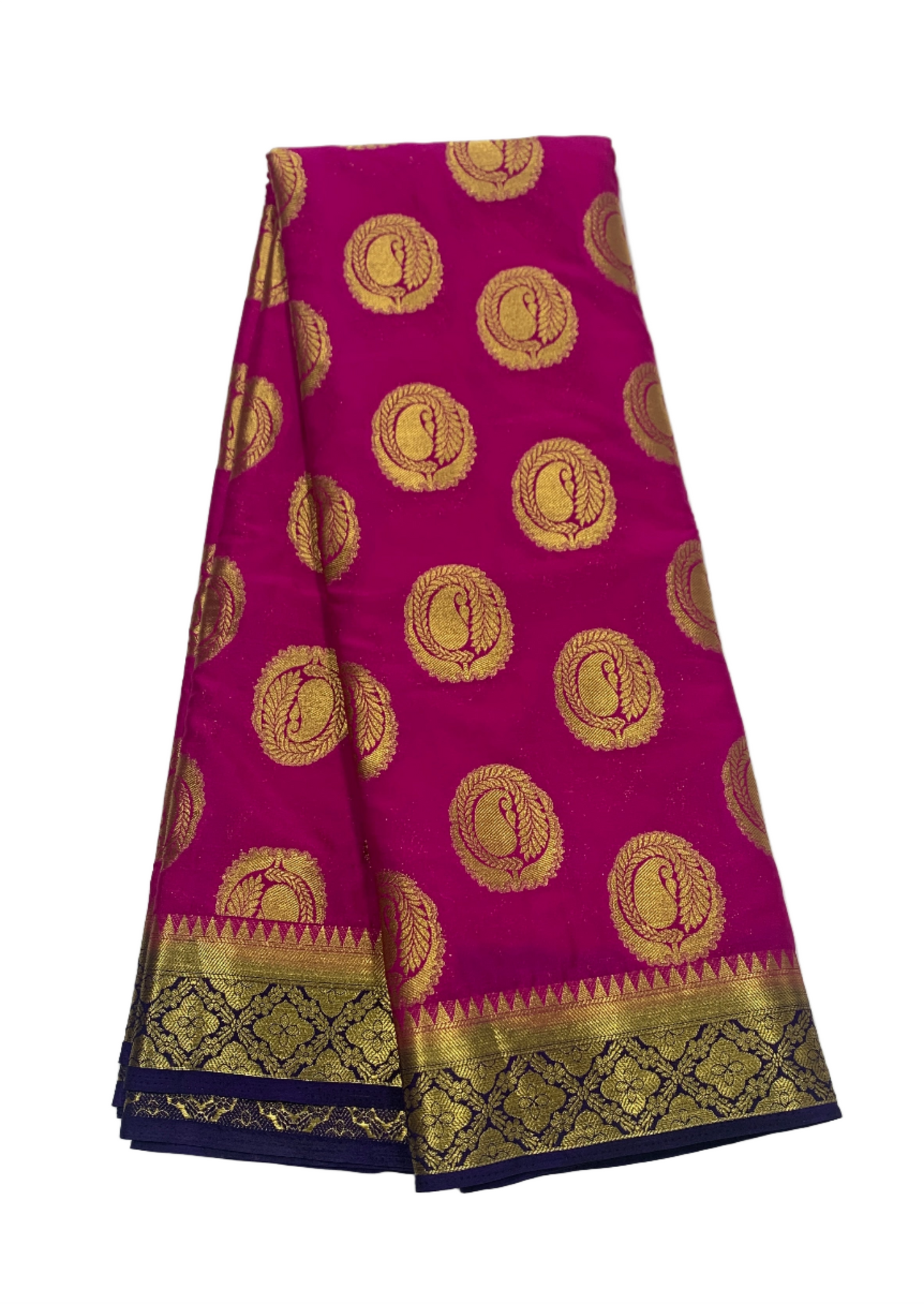 Crepe Saree Pink Colour with Mango Design