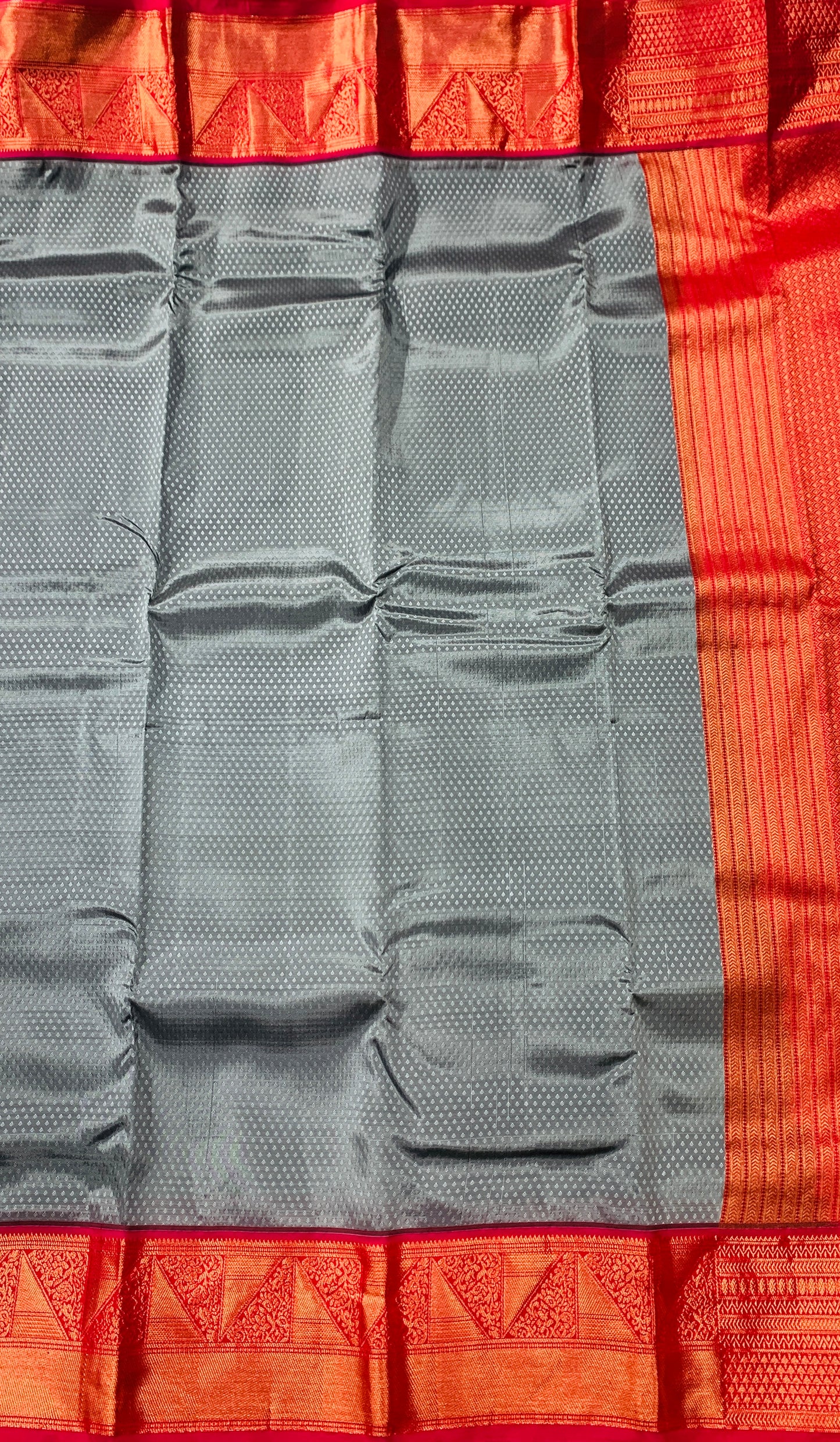 Semi Silk Saree Sliver Gray Colour