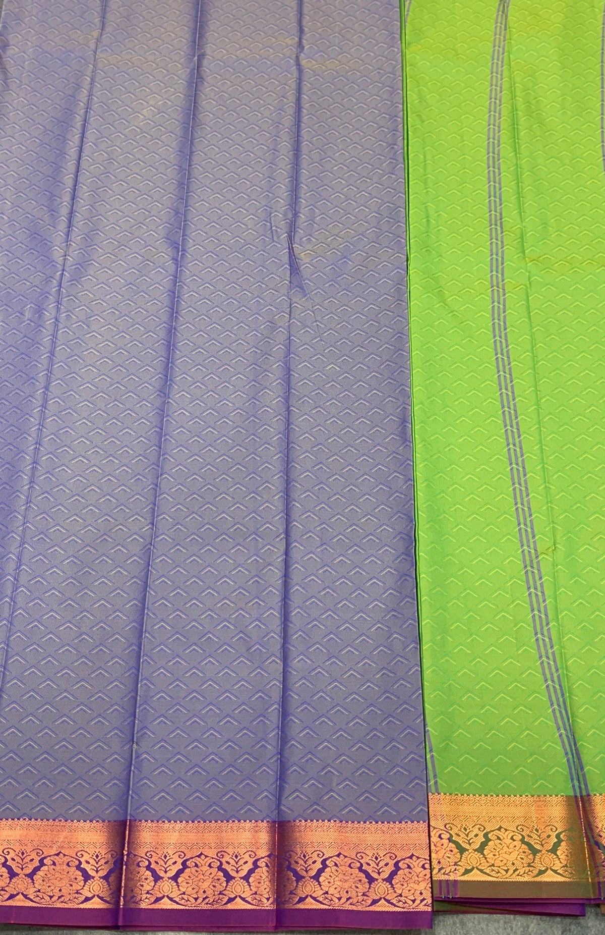 Poly Cotton Saree Blue Colour with Copper Zari Border