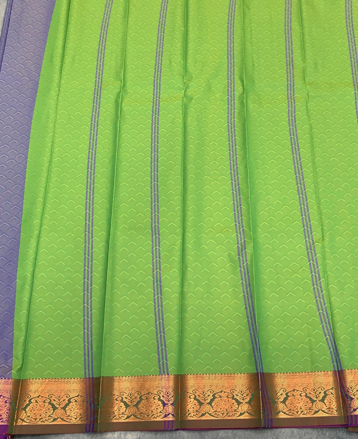 Poly Cotton Saree Blue Colour with Copper Zari Border