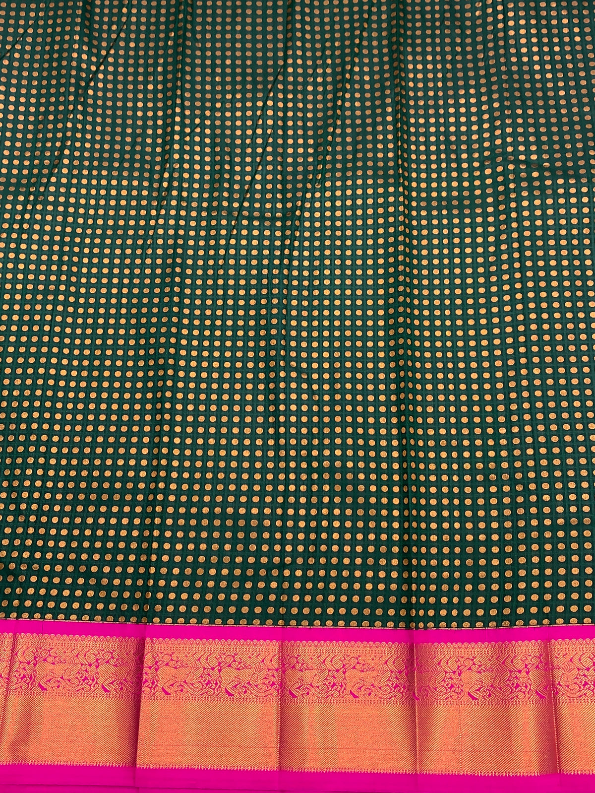Soft Silk Casual Saree Green Colour with Pink and Copper Zari Border