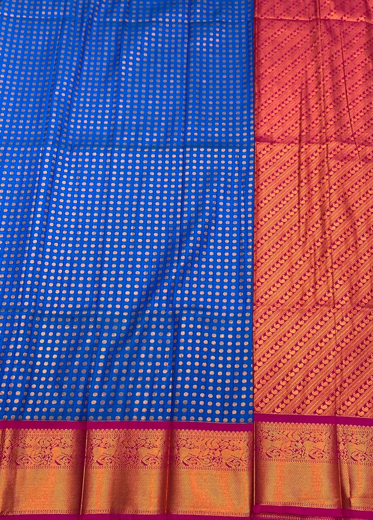 Soft Silk Casual Saree Sky Blue Colour with Pink and Copper Zari Border