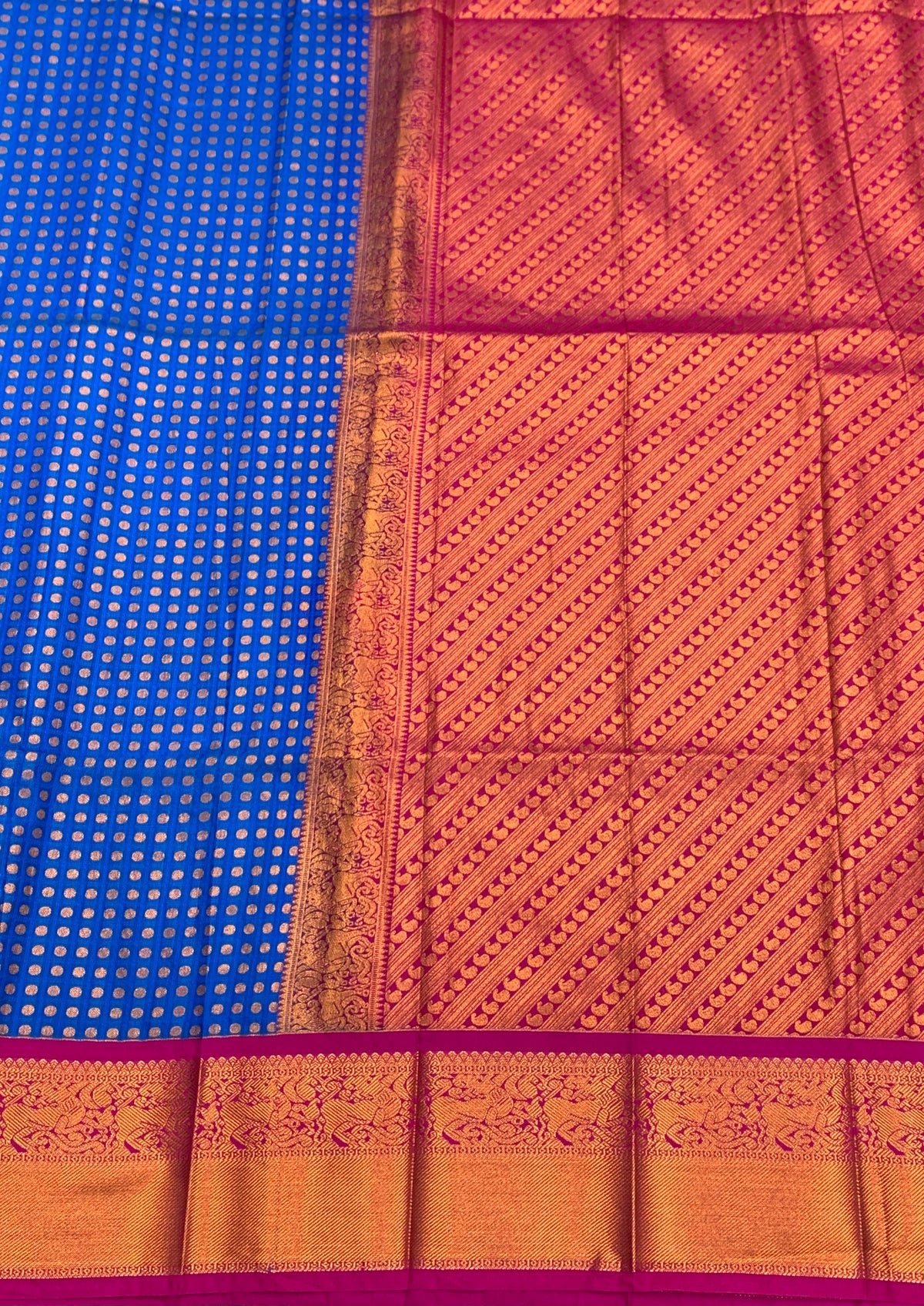 Soft Silk Casual Saree Sky Blue Colour with Pink and Copper Zari Border
