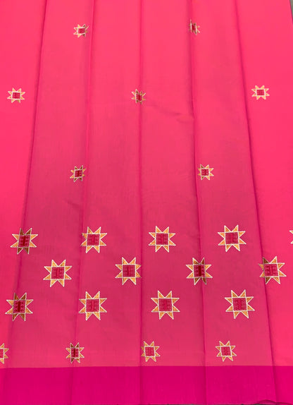 Baby Pink Colour Silk Cotton Saree with Pink Colour Border