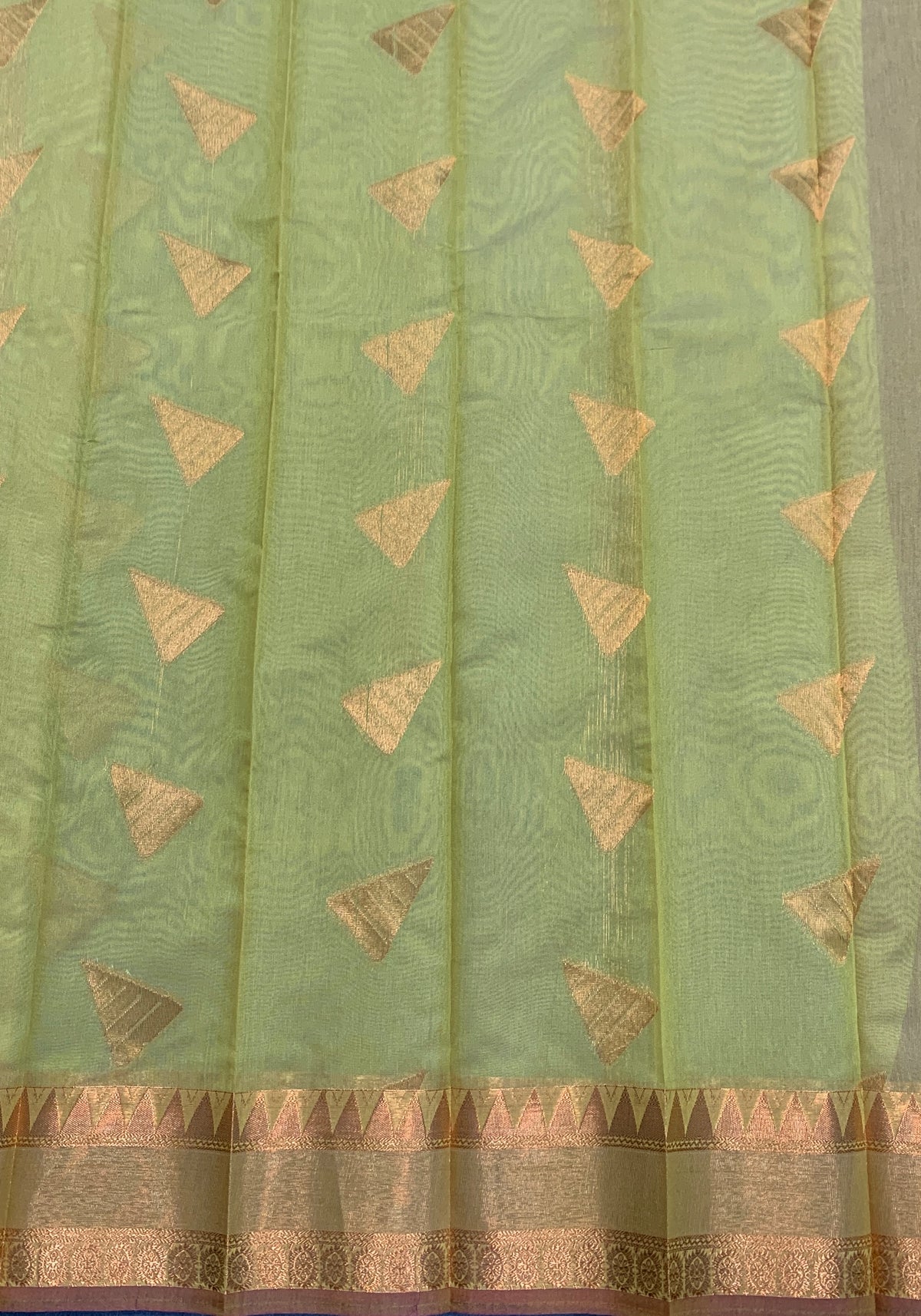 Golden Mustard Colour Silk Cotton Saree with Copper Zari Border
