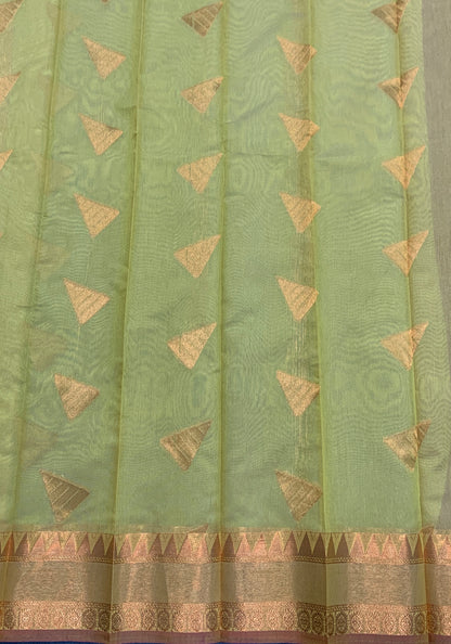 Golden Mustard Colour Silk Cotton Saree with Copper Zari Border